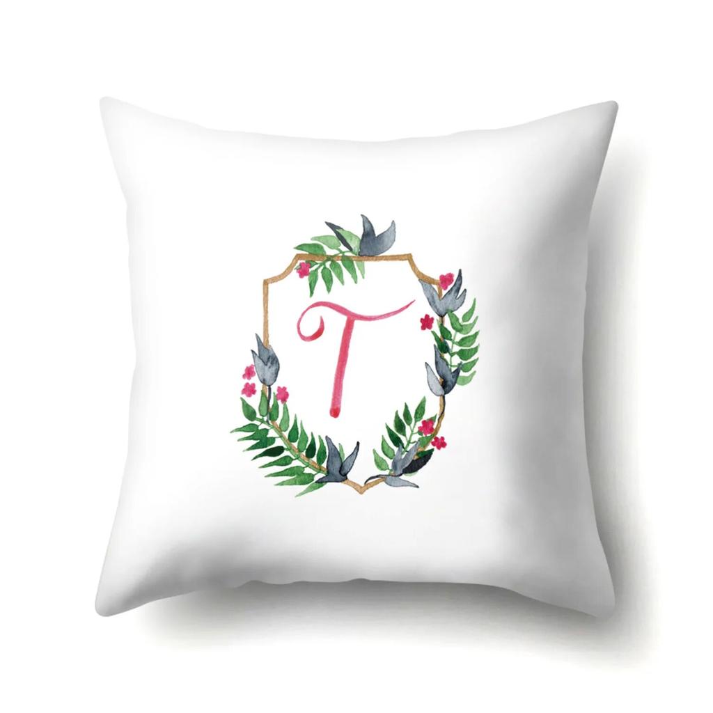 Creative Wreath Letter Pillowcase Office Cushion Cover Living Room  Waist