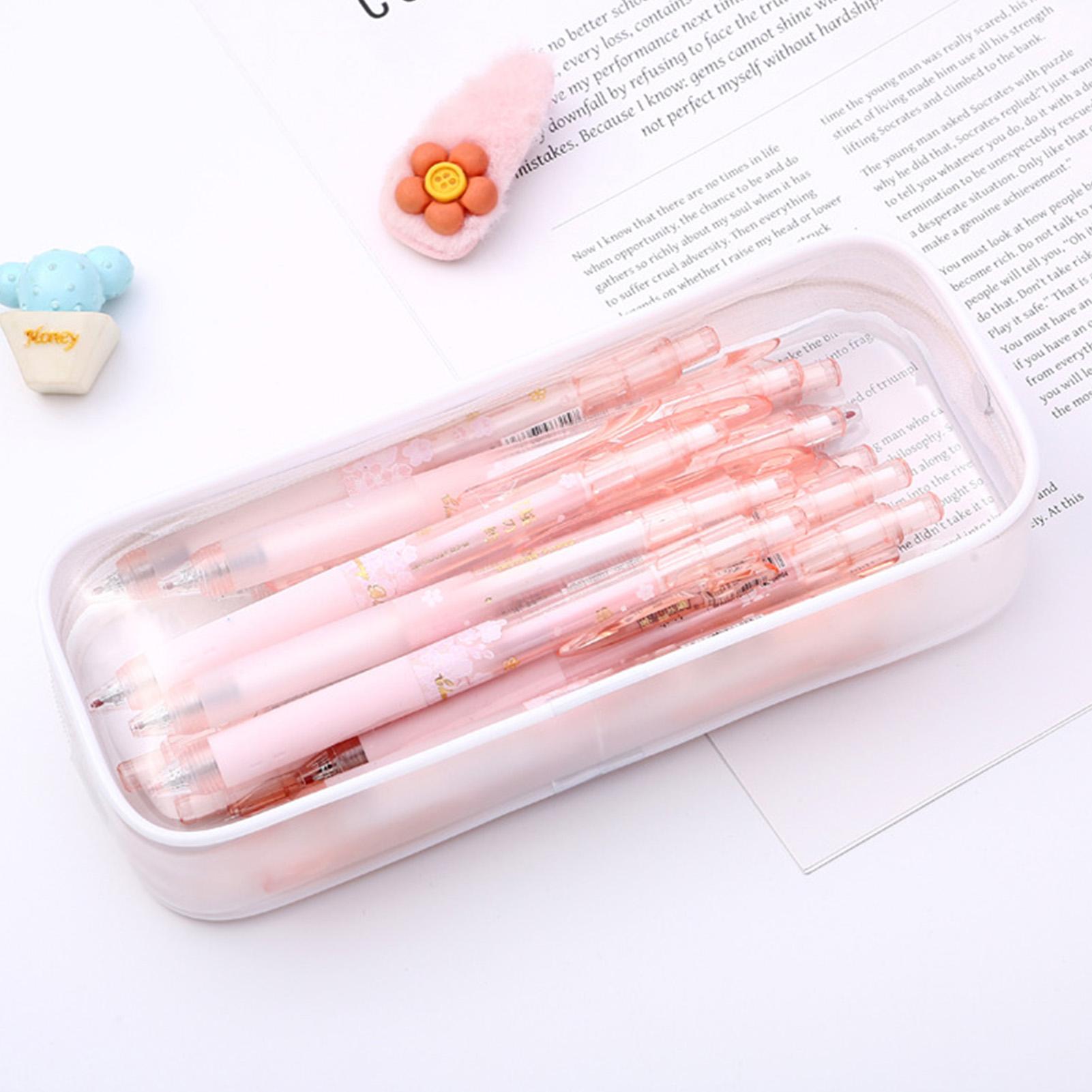 

Stationery Transparent Pen Bag Durable PVC Clear Zipper Pouches for Friend Family Neighbors Gift