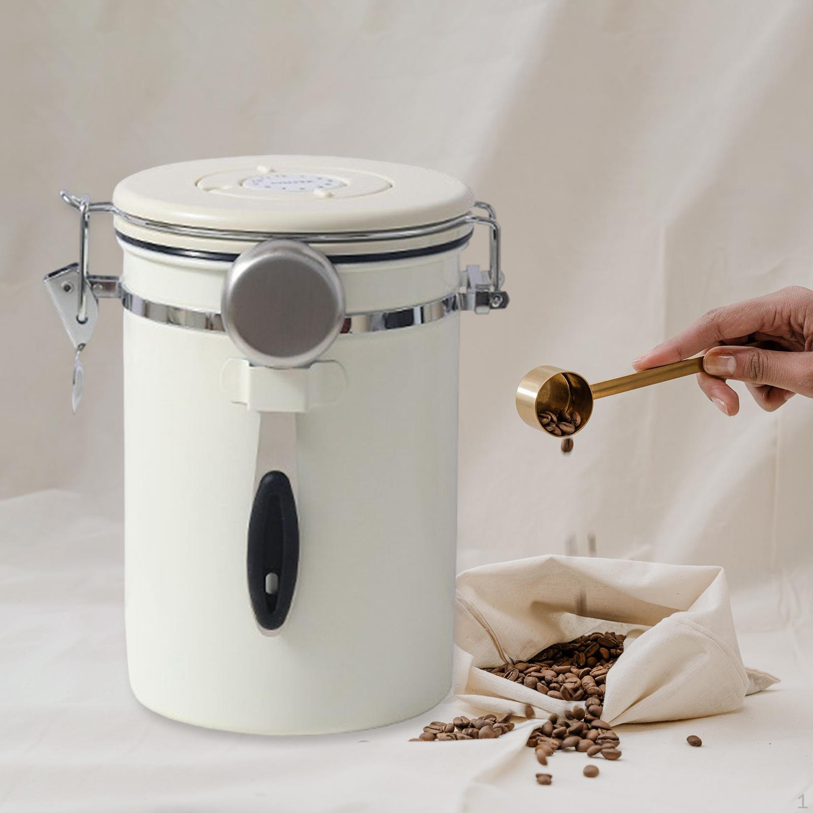 Coffee Canister Airtight Storage Container, Stainless Steel Canisters Kitchen Jar for 1.8L