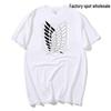 T-shirt Casual in Cotone Stampata Attack on Titan Girocollo Larga per Uomo e Donna