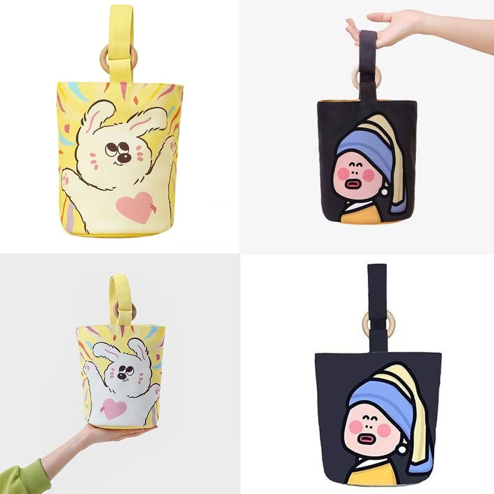 Canva Bucket Bag Cartoon Printed Tote Bag New Lunch Pouch