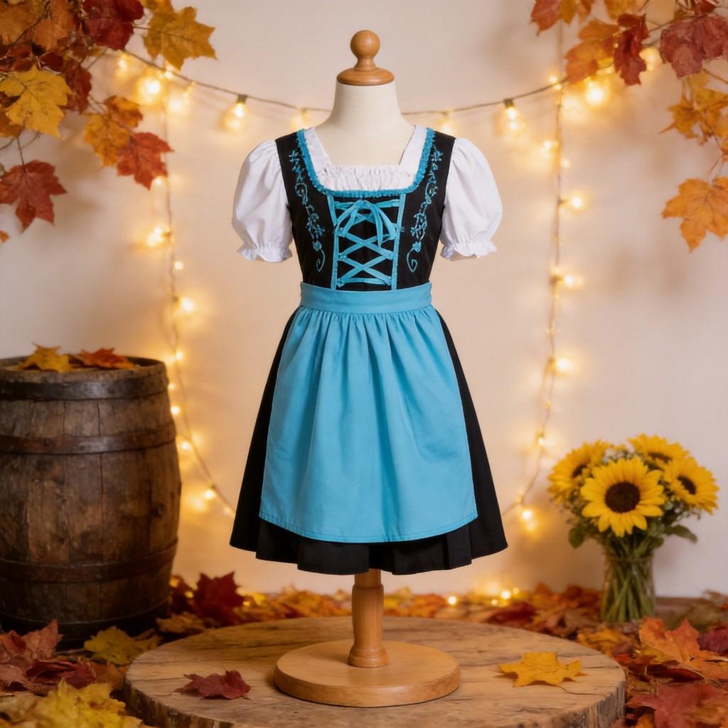 Halloween Costume For Girls Oktoberfest Cosplay Dress With Polyester Fabric For Kids