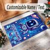 Personalized Crystal Velvet Carpet Custom Name Text,Astro Bot Anti Slip Area Rug For Home Decoration
