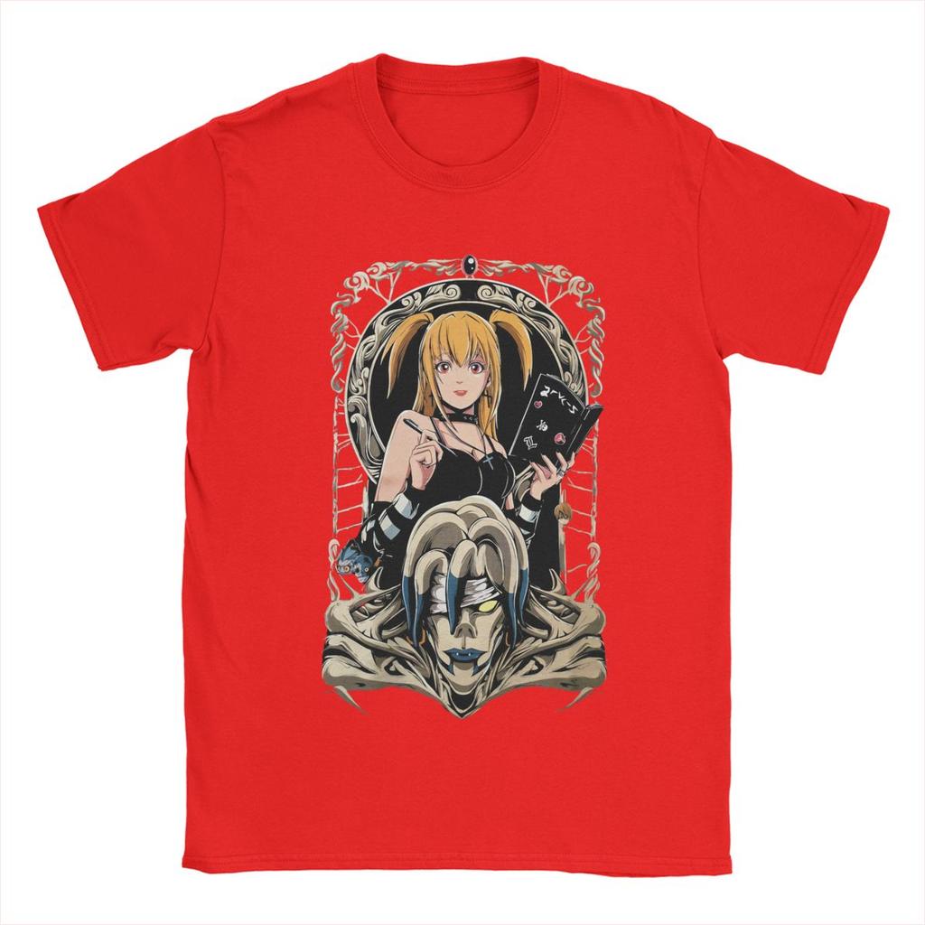 Men T-Shirt Misa Amane DN Anime Vintage 100% Cotton Tee Shirt Short Sleeve T Shirt Crew Neck Clothing Printed