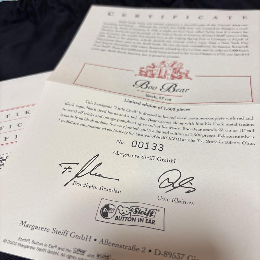 [USED] Steiff Little Devil Teddy Bear Halloween