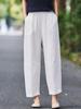 Women's Artistic Retro Linen Harem Pants - 2026 Spring Collection with Elastic Waist and Slimming Fit