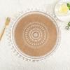 Heat Resistant Braided Place Mats Non-Slip Cup Coaster Mat Vintage Round Placemat  Dining Table