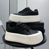 Little White Shoes White Thick-Soled Muffin Shoes Men'S Niche Inner Height-Increasing Board Shoes Men'S Shoes Casual Shoes