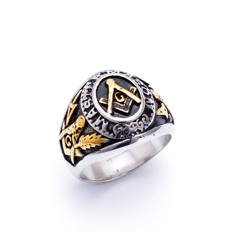 European and American Rings Retro Gold-plated and Blackened Men's Rings