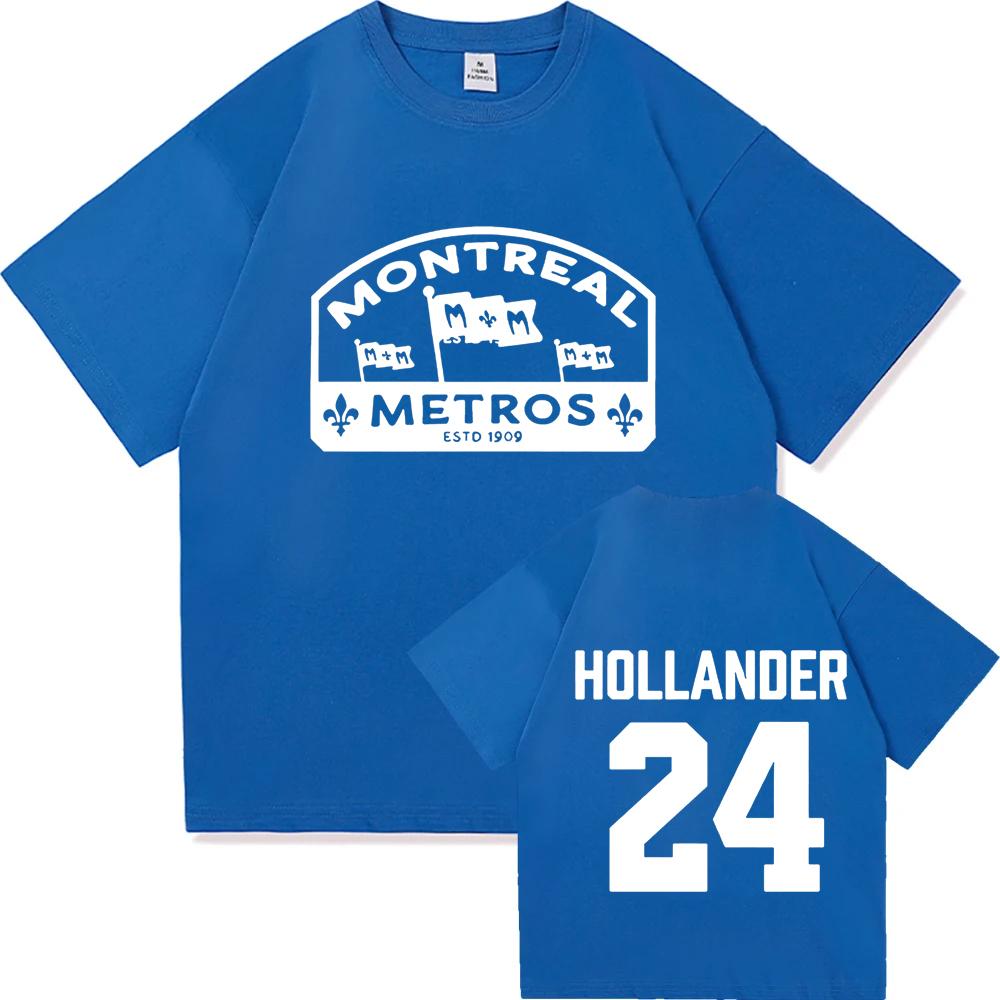 Shane Hollander 24 Montreal Metros T-Shirt Heißes TV-Heißes Rivalitäts-Grafikdruck-T-Shirt Baumwolle Locker DamenHerren T-Shirts Druckkleidung