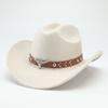 New Western cowboy hat, Tibetan wool top hat, men's and women's autumn/winter outdoor ox-head accessory, travel riding hat