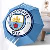 Manchester City, Parasol Automatyczny z Godłem, 8-żebrowa Konstrukcja, Przenośny Parasol, Odpowiedni dla Mężczyzn i Kobiet na Wszystkie Pory Roku, Idealny