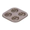 4Cavity Quadrate Baking Pan Mini NonStick Heavy Duty Carbon Steel Cupcake Mold for Microwave(Deep Shell Baking Pan )