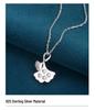 S925 Sterling Silver Ginkgo Leaf Necklace for Women: Three Lives Apricot Light, Luxurious, and Versatile High-End Clavicle Chain.