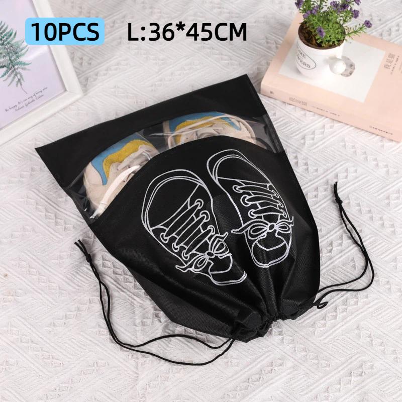 Non-Woven Shoes Bag Waterproof Dustproof Travel Bag Portable Drawstring Bag For Shoes Storage