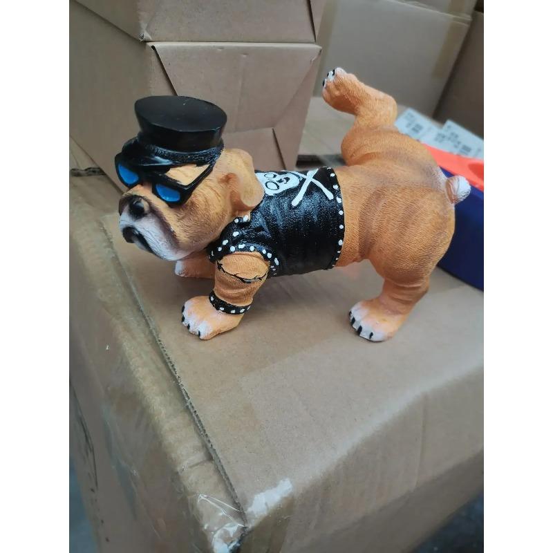 Dog Statue With Sunglasses Nordic Creative Funny Animals Gnome Garden Decoration Sculpture