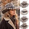 Leopard Print Faux Fur Cowboy Hat Rivet Detail Plush Western Hat Western Cowboy Hat  Outdoor Travel