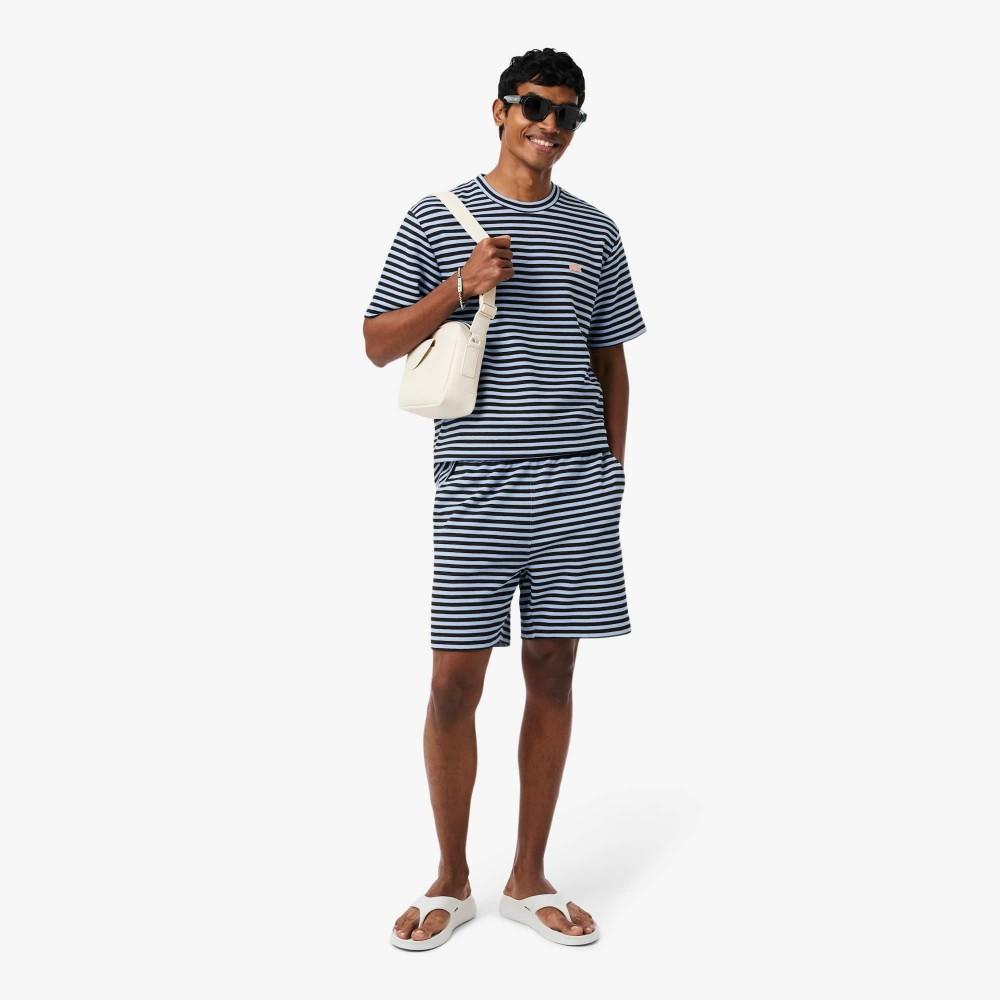 [Lacoste] Men's Color Croc Crepe Stripe Short-Sleeve T-Shirt TH2193-56G4I3