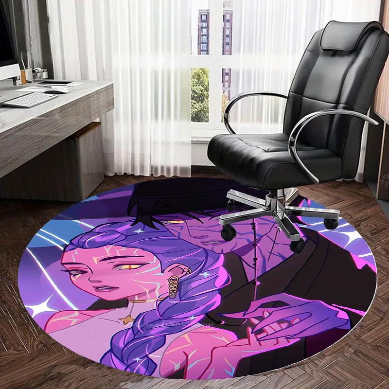1pc Vibrant Fantasy Couple Round carpet, Made of Polyester,Perfect for Decorating Office Chairs, Living Rooms,fplt110