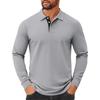 Men's Solid Color Button Lapel Long Sleeve Top Men's Casual Fashion Long Sleeve Top
