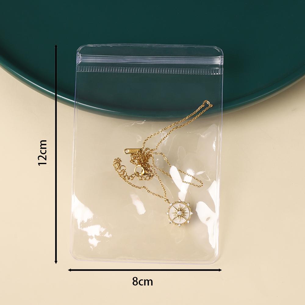 20-50Pcs Transparent PVC Jewelry Pouches Zip Storage Bag for Earring Necklace Jewelry Anti-Oxidation Display Packaging Bags