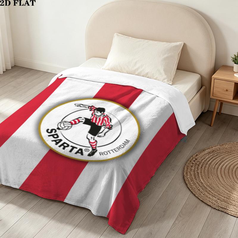 Sparta Rotterdam Print Flannel Blanket, High quality Comfortable for All Seasons, Home Decor, Warmth and Comfort, Perfect for Christmas Gifts