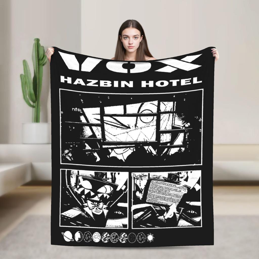Vox Hazbins Hotels Anime Decken Flanell Herbst Multifunktionale Super Warme Überwürfe für Bettwäsche Outdoor Bettwäsche Überwürfe