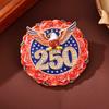 Elegant American 250Th Year Badge Independence Celebration Brooch Polished Zinc Alloy Chest Pin For Formal Wear