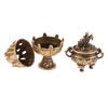 1Pc Retro Alloy Small Lotus Mountain Hollow Out Incense Stick Burner Incense Holder With Cover Home Decoration Crafts