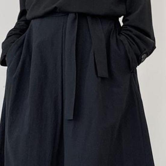 Herren Hose Übergröße Einfarbige Elastische Taille Weiter Bein Punk Warm Schnürung Japanischer Stil Herrenhose für Cosplay