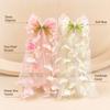 Faux Pearl Strands Bow Hair Clip Sheer Ribbon Ribbon Hair Clip Cute Hair Bow Clip  Gifts