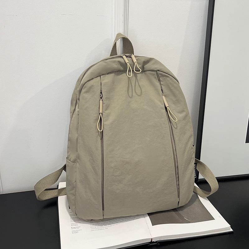 Schoolbag Large Capacity Commuter Simple Schoolbag 1011 New Versatile Casual Fashion Backpack Niche Design Solid Color Backpack
