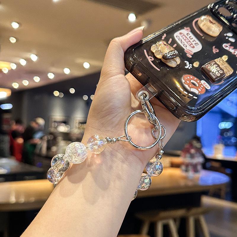 Crystal Beaded Mobile Phone Pendant Wrist Lanyard Wristband Lanyard Bag Pendant Keychain Earphone