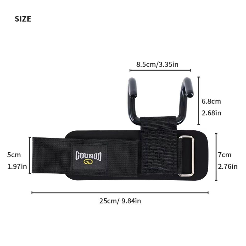 1 par Gancho de Pegada para Levantamento de Peso para Barra Fixa Ajustável Antiderrapante Auxiliar de Força Protetor de Punho 1 Par Alça de Pegada Auxiliar de Gancho de Aço