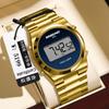 Binbang Watch Simple and Fashionable Round Digital Trendy Man Waterproof Sports Steel Belt Electronic Watch