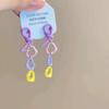 Dopamine Floral Shell Earrings: Colorful, Unique, Exaggerated Drops for Women - Perfect Spring Accessory.