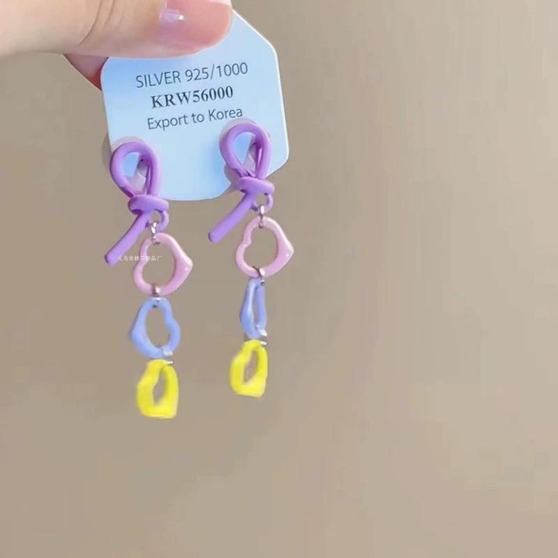 Dopamine Floral Shell Earrings: Colorful, Unique, Exaggerated Drops for Women - Perfect Spring Accessory.