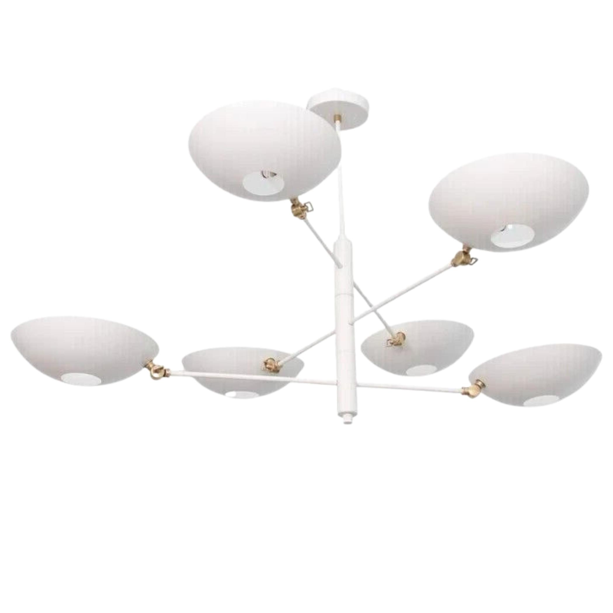 

6 Light Pendant Mid Century Modern Raw Brass Sputnik chandelier light Fixture