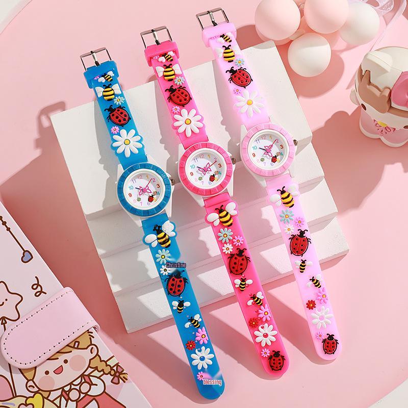 Fashionable Women's Cartoon Bee Silicone Strap Quartz Watch