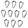 10pcs 1.5-12mm Wire Rope Thimbles 304 Stainless Steel Thimbles Ring Clamp  Rope Connecting Head