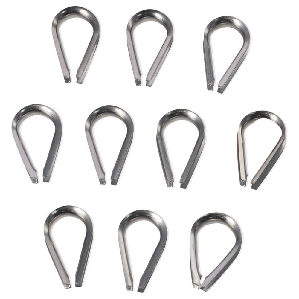 10pcs 1.5-12mm Wire Rope Thimbles 304 Stainless Steel Thimbles Ring Clamp  Rope Connecting Head