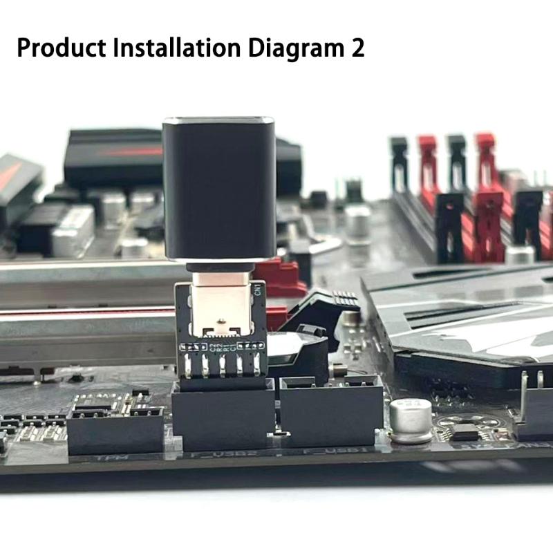 USB2.0 9 Pin to USB C Adapter Connector PC Internal Motherboard 9 Pin USB2.0 Converter for Desktop Computer