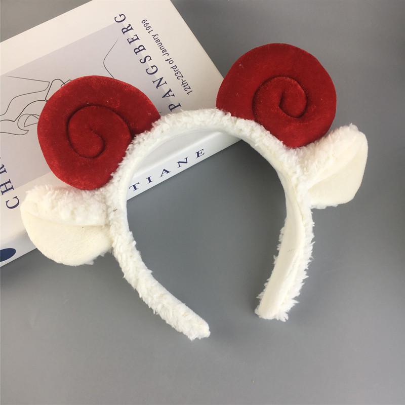 

Autumn/Winter Plush Sheep Horn Headband – Cute Headdress & Hair Clip for Girls, Halloween/Christmas Costume & Face Wash Accessory.