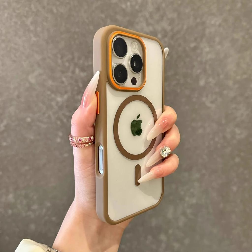 Contrast Color Suitable for Apple 16promax Mobile Phone Case Magsafe Magnetic Charging IPhone15 14 Transparent Ip13
