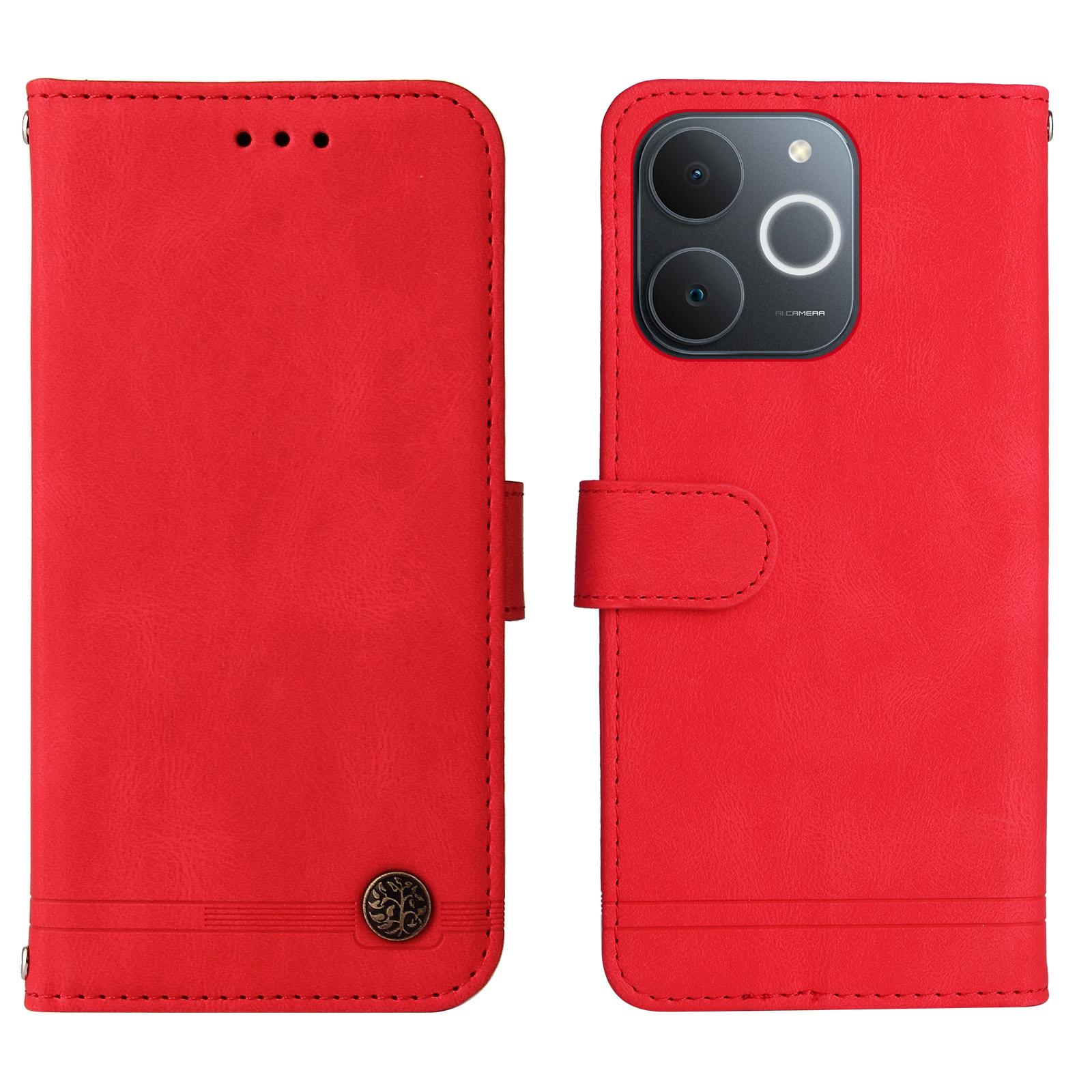 

Для Realme C71 4G (Індія) Шкіряні чохли-гаманці з приємним на дотик покриттям, чохол-підставка для телефону зі шнурком