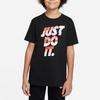 Nike Solid Color Letter Crew Neck Cotton Short Sleeve T-Shirt Kids Tops Black DO1822-010