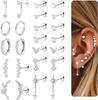 Hypoallergene Ohrstecker mit flachem Rücken-Knorpelohrring-Stacks-Ohrring aus chirurgischem Edelstahl für empfindliche Ohren-Steck-Creolen-Ohrring