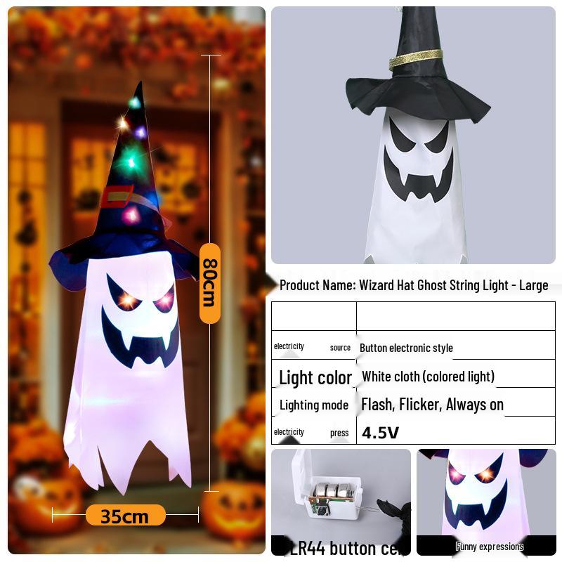 Halloween LED String Lights: Pumpkin Lanterns, Witch Hats, and Ghosts for Spooky Atmosphere