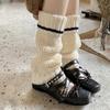 Women's Knit Striped Leg Warmers - Autumn/Winter Fashionable Mid-Calf Socks