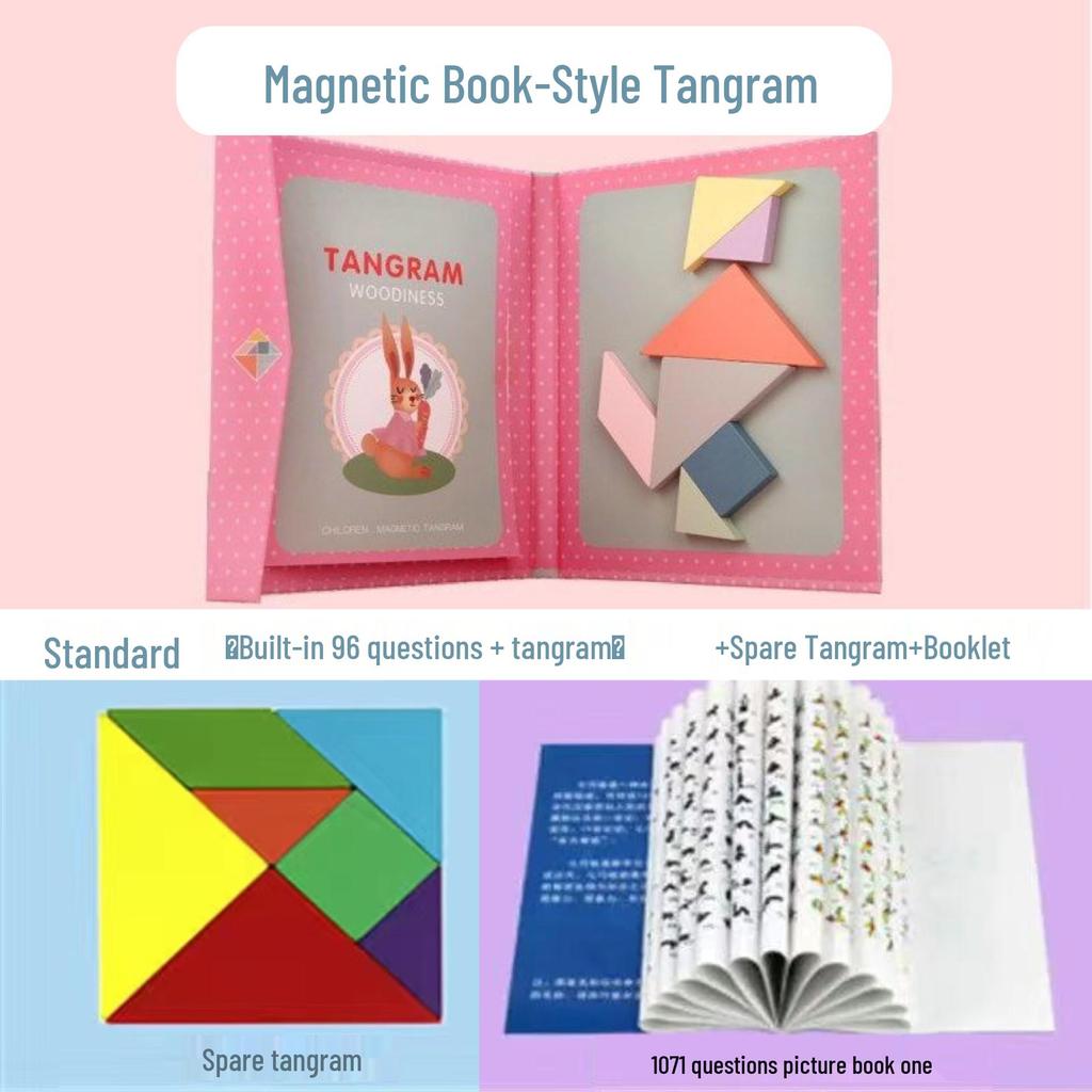 Magnetic Tangram Puzzle Blocks for Kids, Ages 3-6